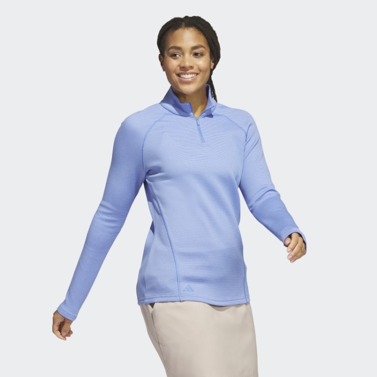 Pulôver Azul De Golfe Com Zíper 1/4 Adidas