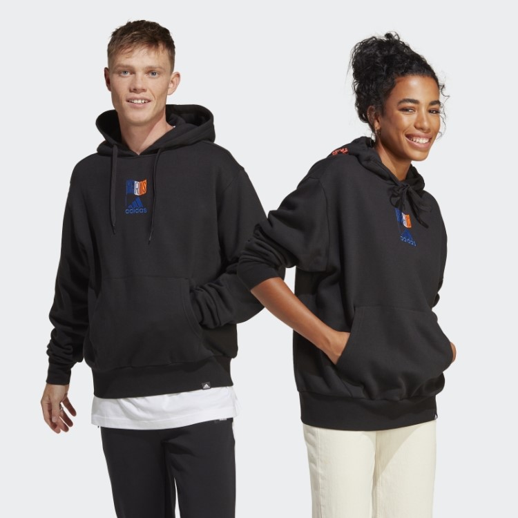 Moletom Com Capuz Gráfico Preto Adidas