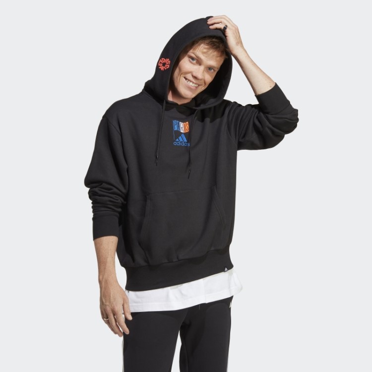 Moletom Com Capuz Gráfico Preto Adidas