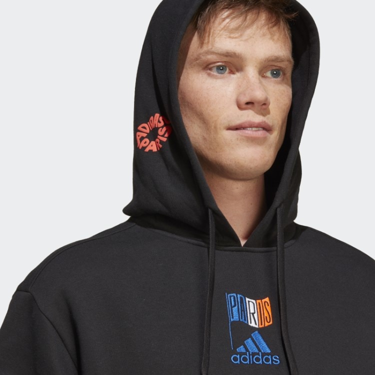 Moletom Com Capuz Gráfico Preto Adidas
