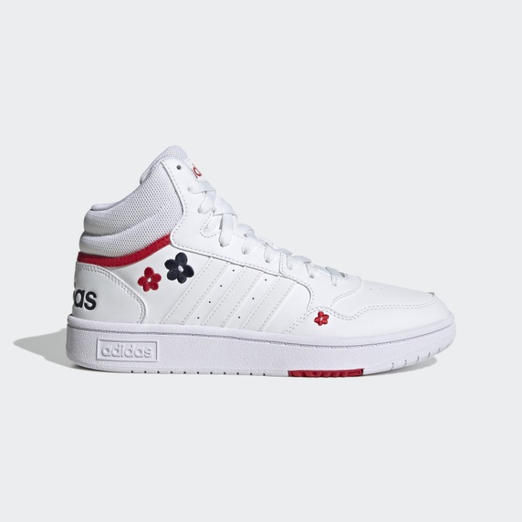 Adidas White Hoops 3.0 Estilo De Vida Basquete Meados De Sapatos Clássicos
