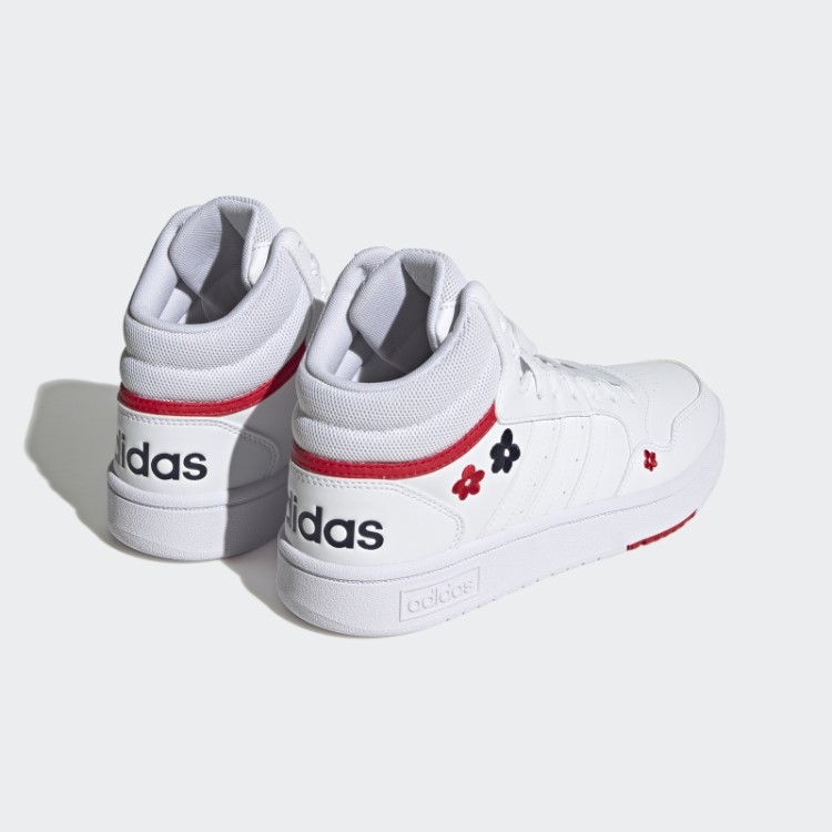 Adidas White Hoops 3.0 Estilo De Vida Basquete Meados De Sapatos Clássicos