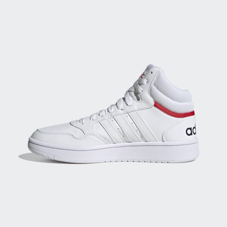 Adidas White Hoops 3.0 Estilo De Vida Basquete Meados De Sapatos Clássicos
