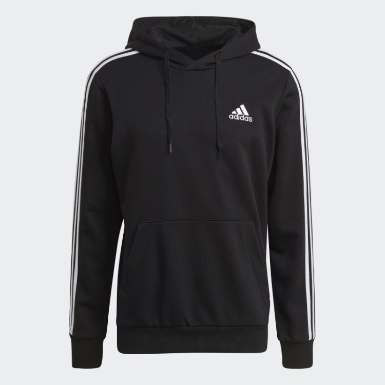 Moletom Preto Adidas Essentials Com As Três Listras