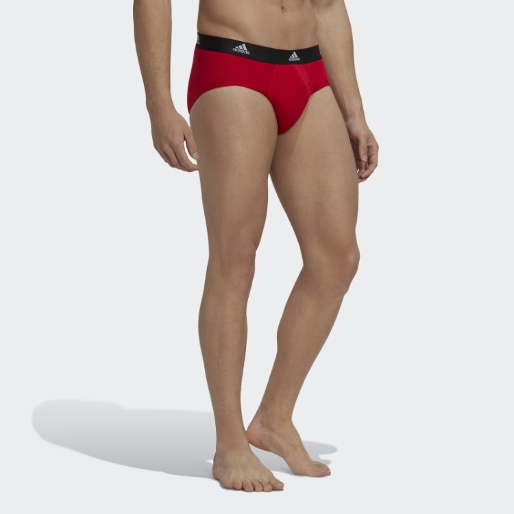 Cueca Preta Com As Três Listras Em Algodão Flexível E Confortável Adidas