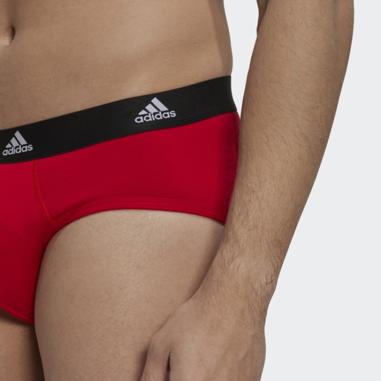Cueca Preta Com As Três Listras Em Algodão Flexível E Confortável Adidas