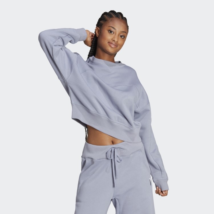 Moletom De Lã Lounge Violeta Prateado Adidas