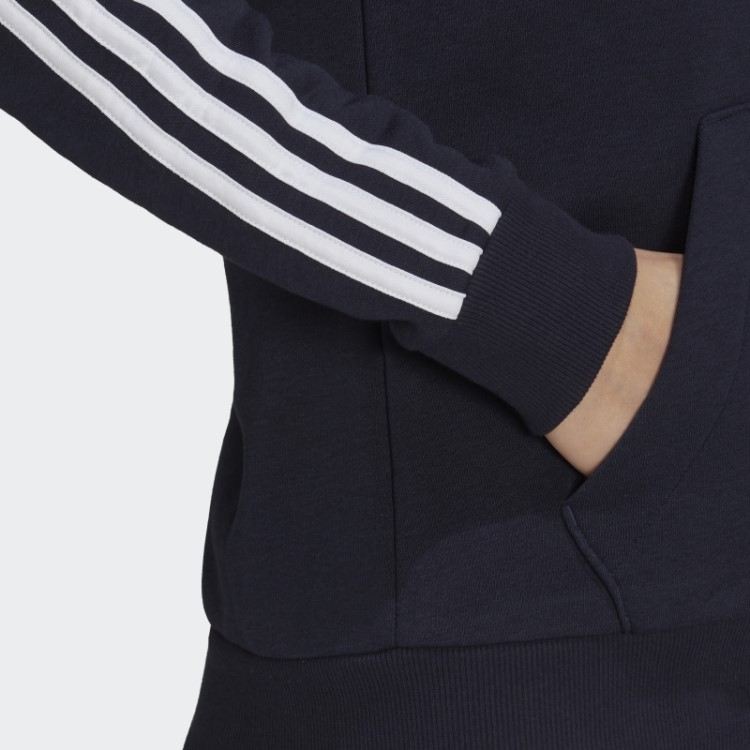 Adidas Essentials Moletom Com Capuz De Lã Com Três Listras Branco Quente