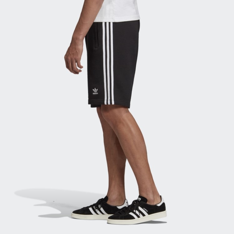Short De Moletom Com As Três Listras Preto Adidas