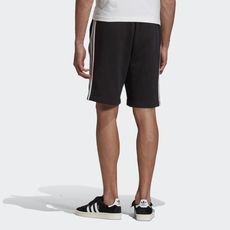 Short De Moletom Com As Três Listras Preto Adidas