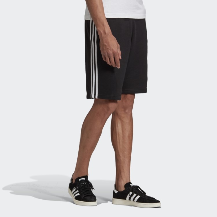 Short De Moletom Com As Três Listras Preto Adidas