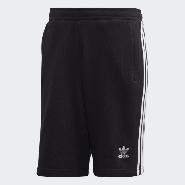Short De Moletom Com As Três Listras Preto Adidas