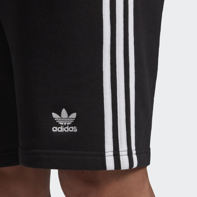 Short De Moletom Com As Três Listras Adidas Preto