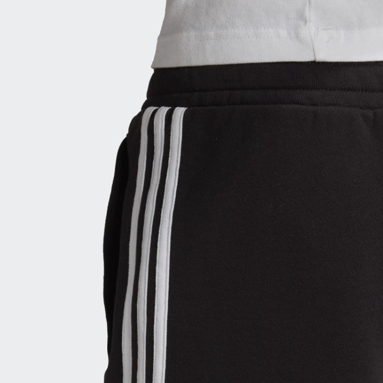 Short De Moletom Com As Três Listras Adidas Preto