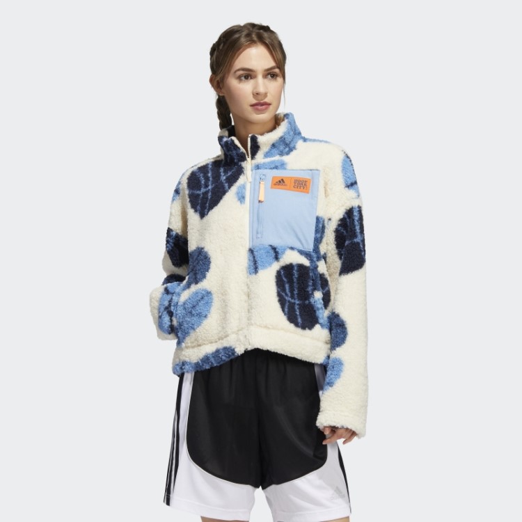 Adidas Hoop York City Jaqueta Sherpa Tom Ecru