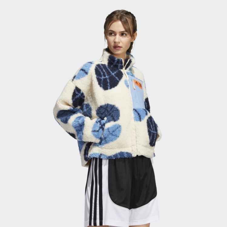 Adidas Hoop York City Jaqueta Sherpa Tom Ecru