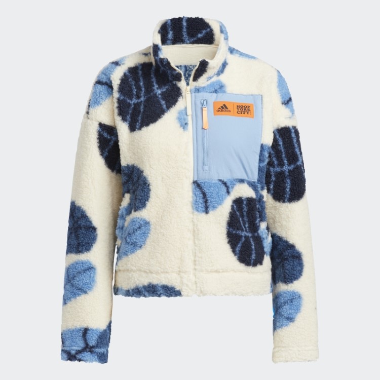 Adidas Hoop York City Jaqueta Sherpa Tom Ecru