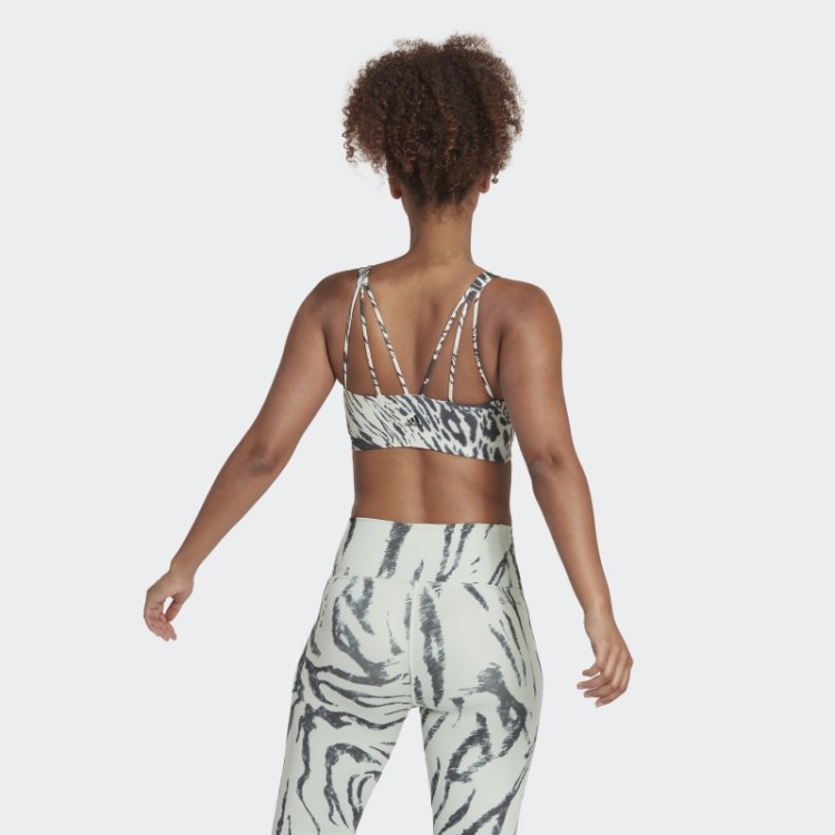 Sutiã Estampado Allover De Suporte Médio Powerimpact Verde Adidas