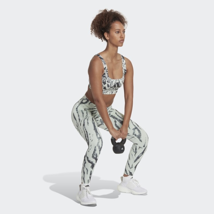 Sutiã Estampado Allover De Suporte Médio Powerimpact Verde Adidas
