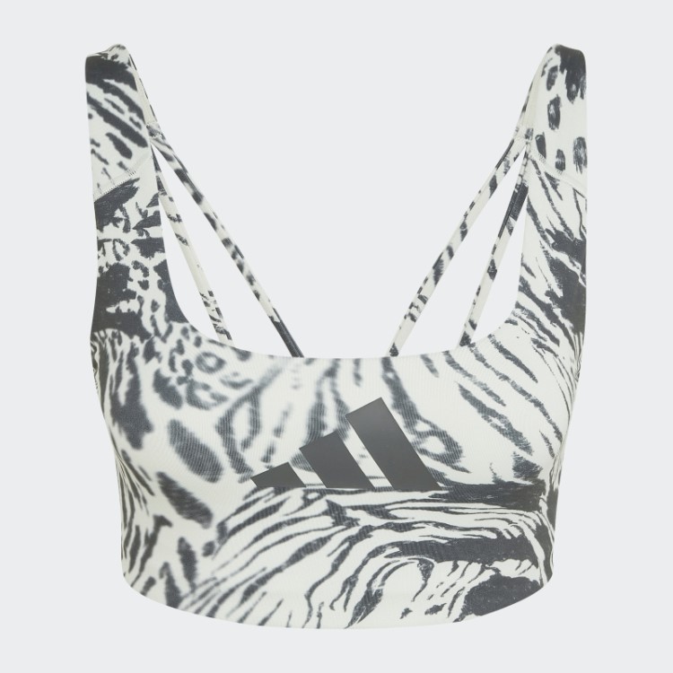 Sutiã Estampado Allover De Suporte Médio Powerimpact Verde Adidas
