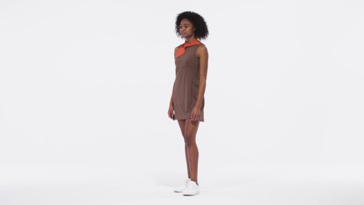 Vestido De Golfe Colorblocked Earth Adidas Ultimate365 Tour