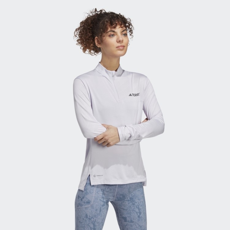Silver Dawn Terrex Camiseta Manga Longa Com Meio Zíper Adidas