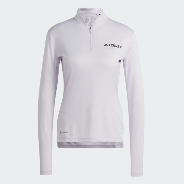 Top Adidas Terrex Manga Longa Com Vários Zíperes Prateado