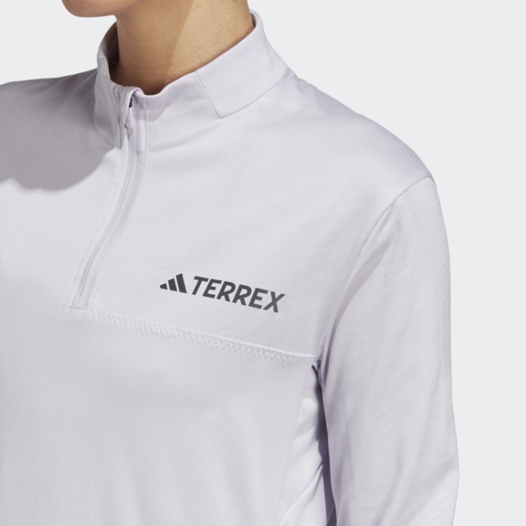 Top Adidas Terrex Manga Longa Com Vários Zíperes Prateado