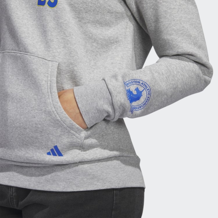 Boston Marathon 2023 Moletom Com Capuz Gráfico Clássico Cinza Médio Adidas