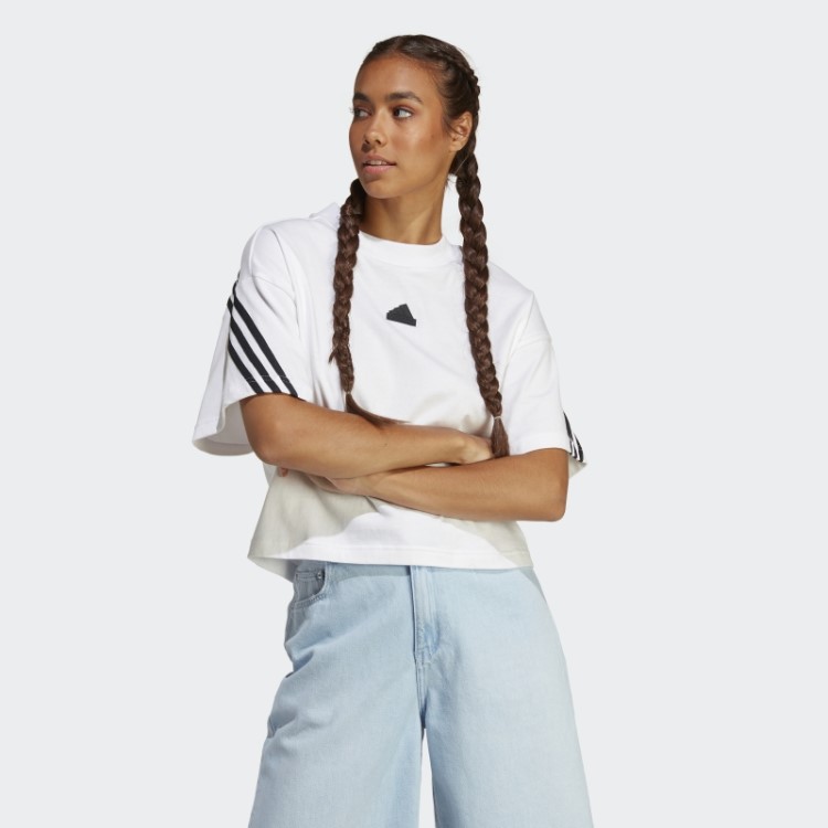 Elegante Camiseta Com As Três Listras Future Icons Branca Adidas