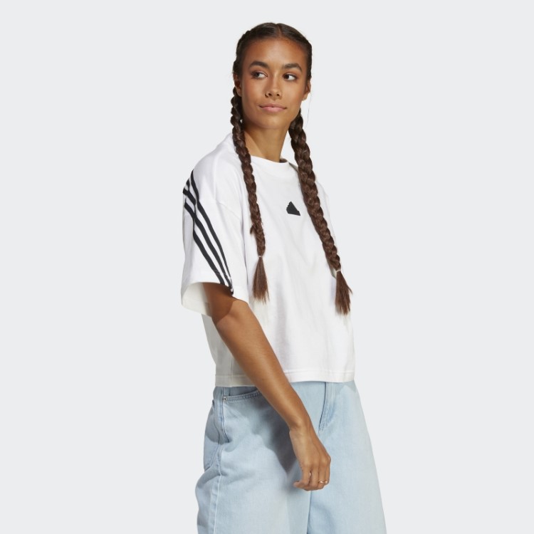 Camiseta Branca Com As Três Listras Future Icons Da Adidas
