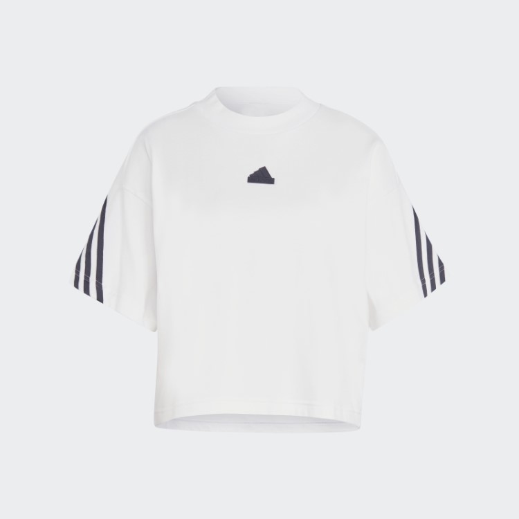 Camiseta Branca Com As Três Listras Future Icons Da Adidas