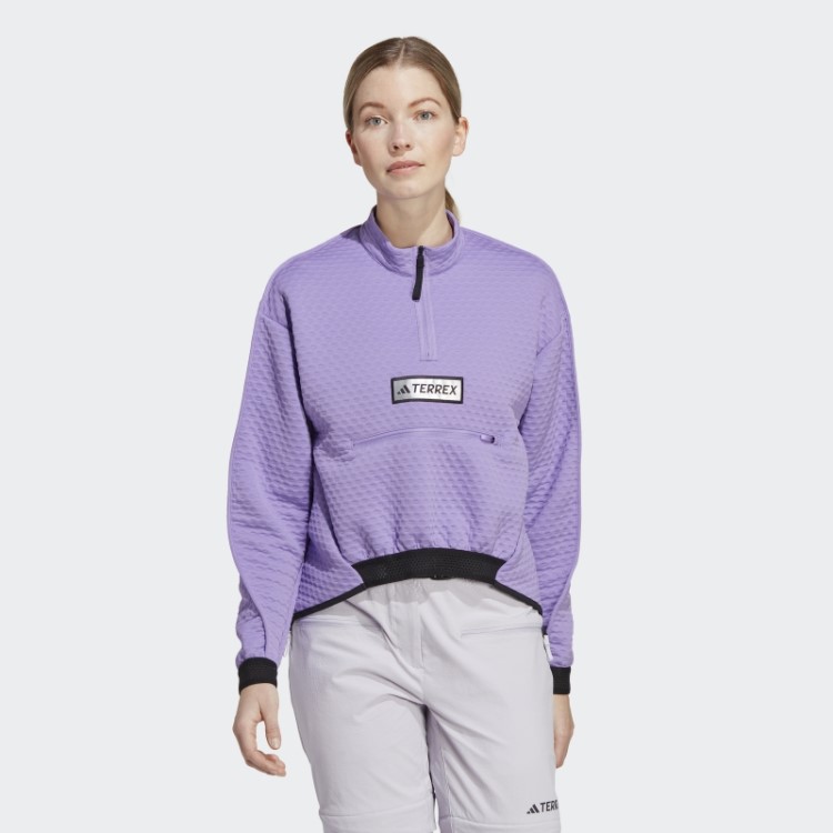 Terrex Utilitas Jaqueta De Lã Com Meio Zíper Violeta Adidas