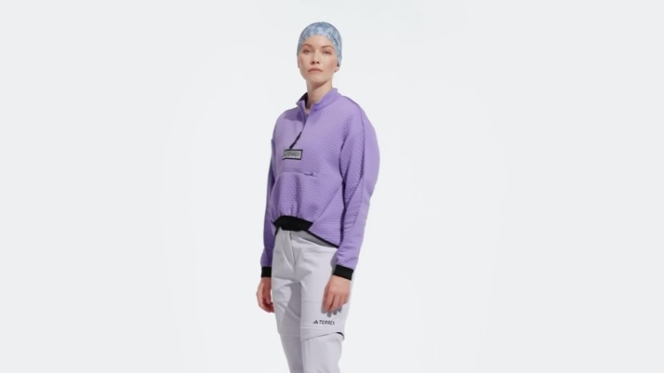 Terrex Utilitas Jaqueta De Lã Com Meio Zíper Violeta Adidas
