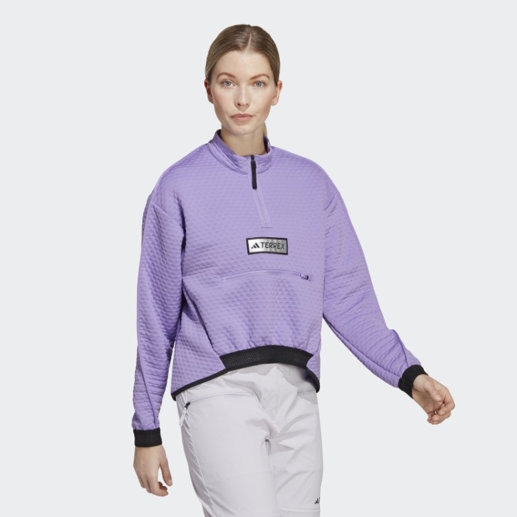 Terrex Utilitas Jaqueta De Lã Com Meio Zíper Violeta Adidas