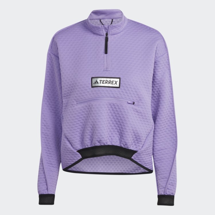 Terrex Utilitas Jaqueta De Lã Com Meio Zíper Violeta Adidas