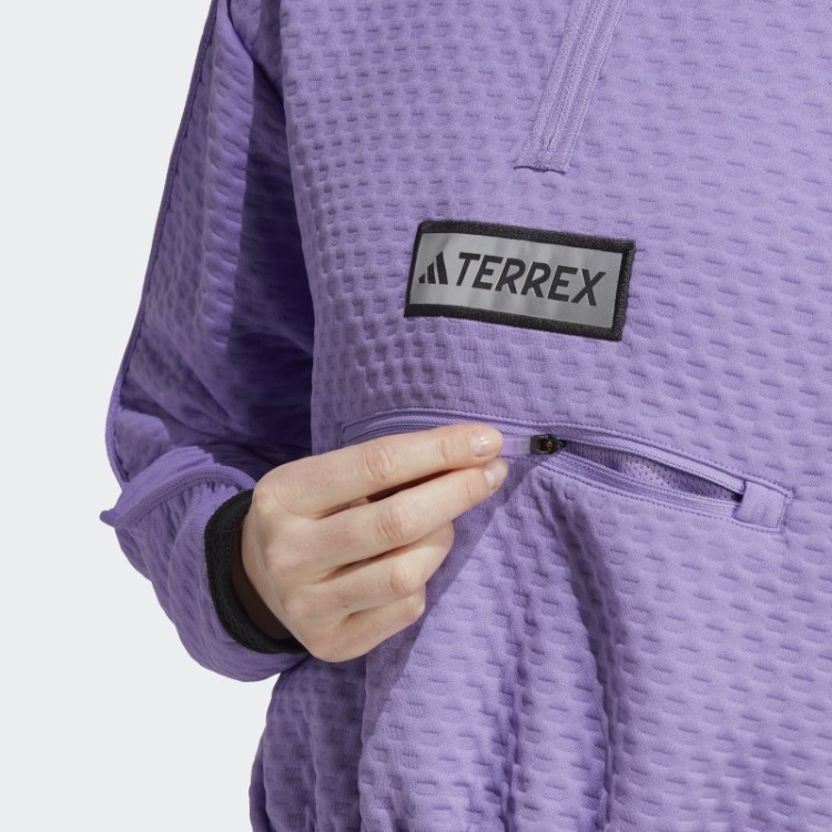 Terrex Utilitas Jaqueta De Lã Com Meio Zíper Violeta Adidas