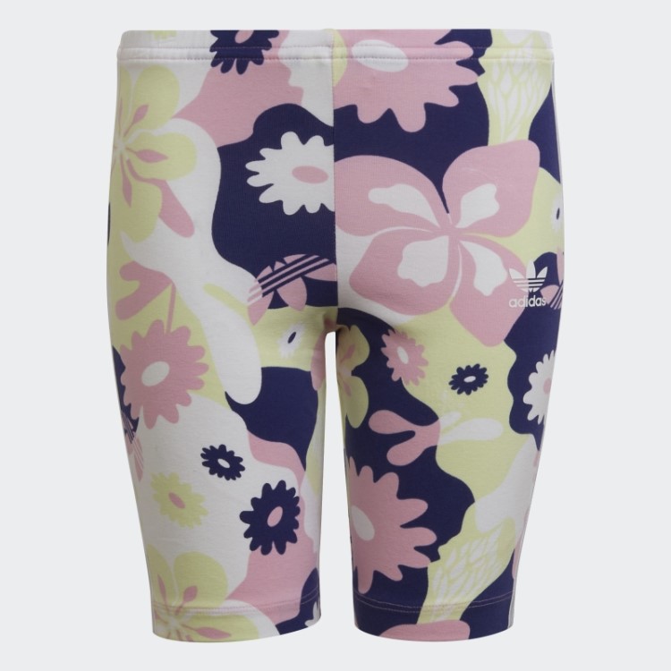 Bermuda De Ciclismo Branco Com Estampa Floral Adidas