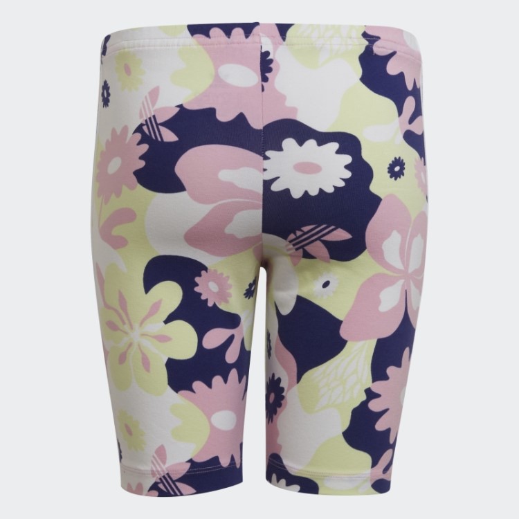 Bermuda De Ciclismo Branco Com Estampa Floral Adidas