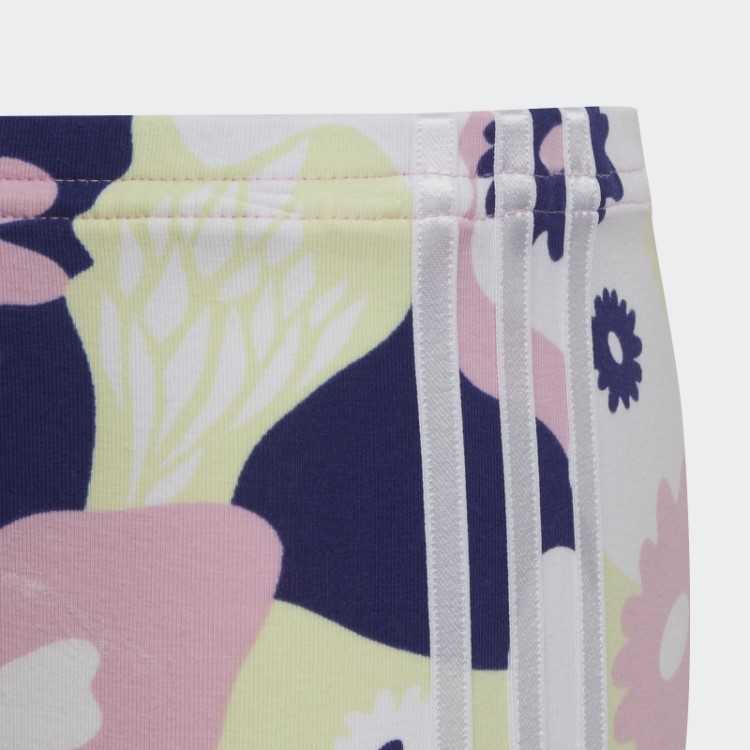 Bermuda De Ciclismo Branco Com Estampa Floral Adidas