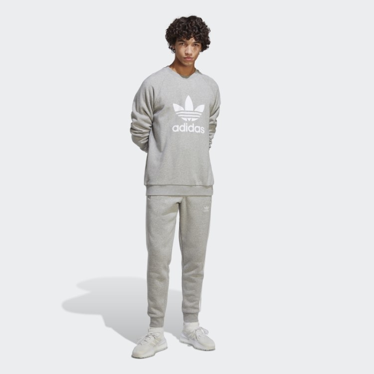 Moletom Adicolor Classics Trefoil Gola Redonda Adidas Cinza Médio