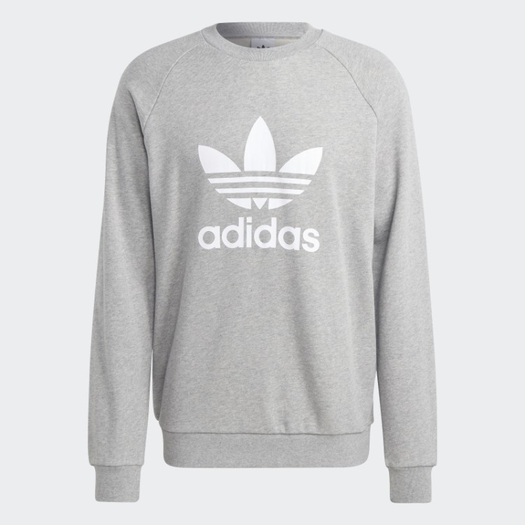 Moletom Adicolor Classics Trefoil Gola Redonda Adidas Cinza Médio