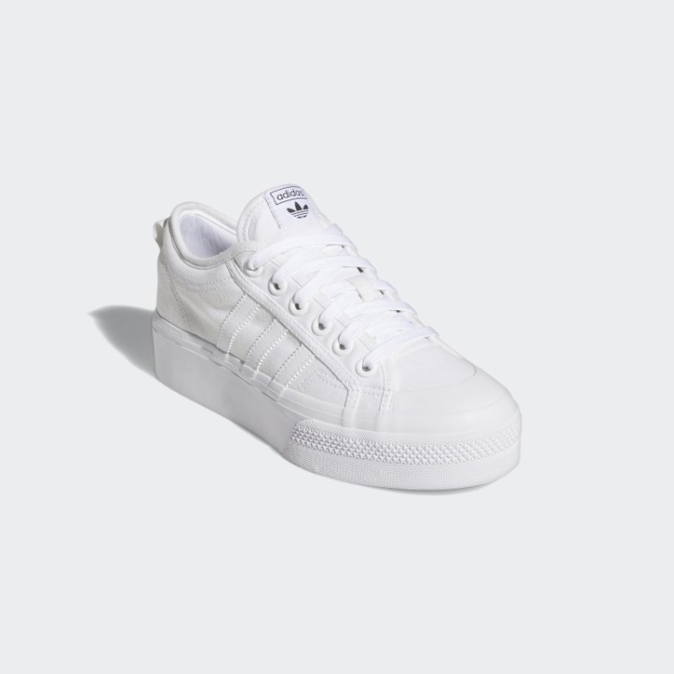 Sapato Plataforma Adidas Nizza Branco Estiloso