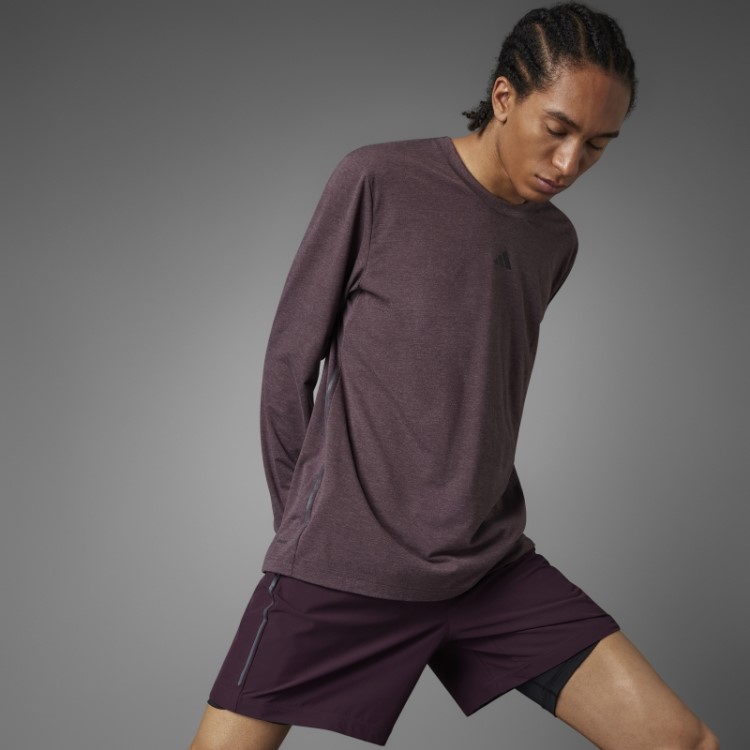 Bermuda 2 Em 1 De Yoga Adidas Maroon Authentic Balance