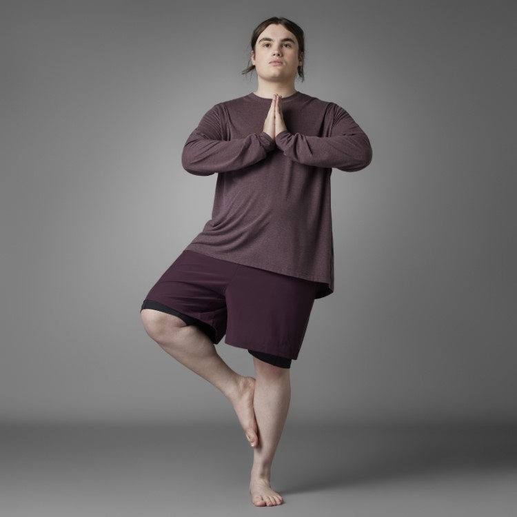 Bermuda 2 Em 1 De Yoga Adidas Maroon Authentic Balance