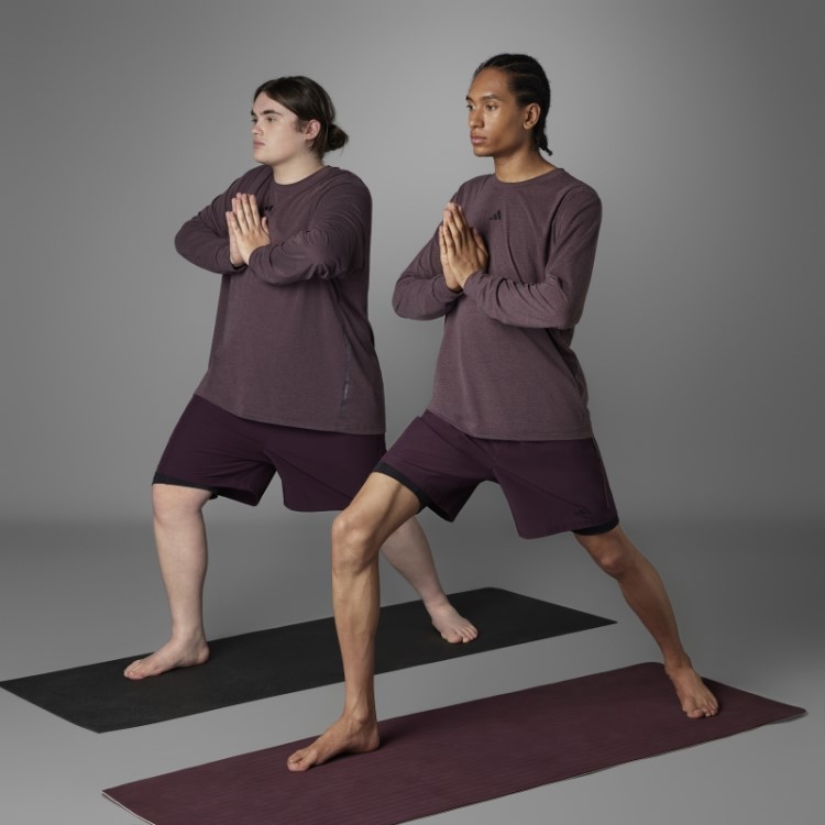 Bermuda 2 Em 1 De Yoga Adidas Maroon Authentic Balance
