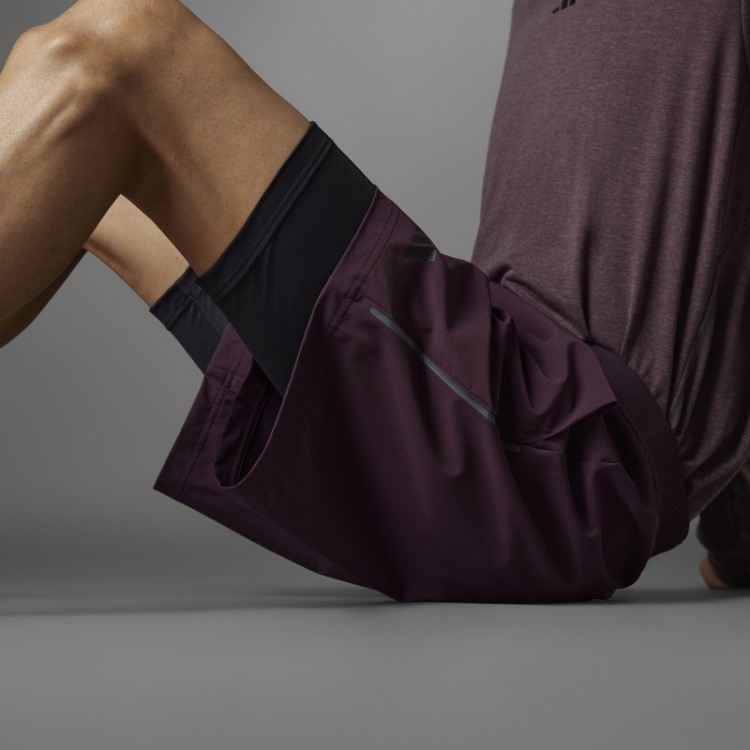 Bermuda 2 Em 1 De Yoga Adidas Maroon Authentic Balance