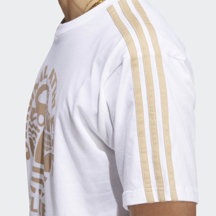 Camiseta Branca Adidas Original Athletic Club Com As Três Listras