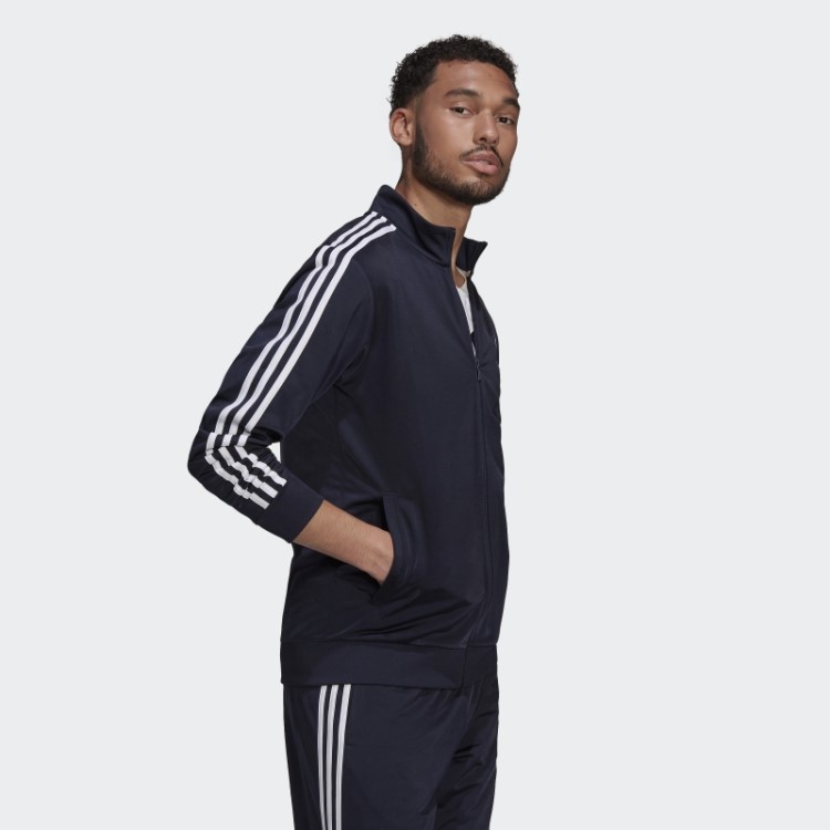 Adidas Essentials Warm Up 3 Stripes Track Top Ink