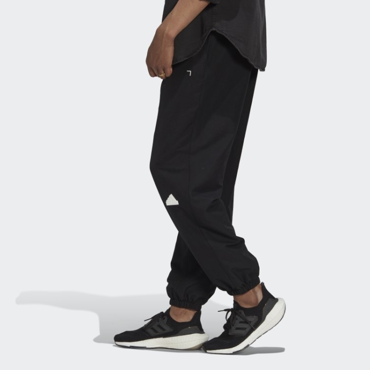 Calças De Tecido Preto Adidas